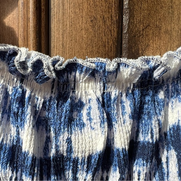 NWOT Zara Girls Kids Blue Tie-Dye cropped Puff Sleeve Top 10/12 13/14 - Picture 6 of 15